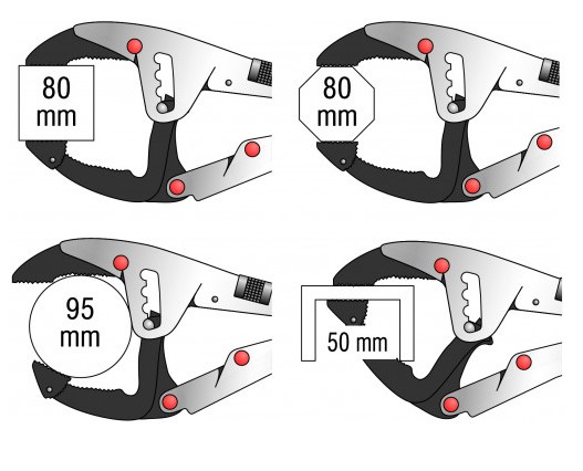 cote technique de la pince etau grande capacite Sam outillage